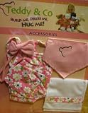 Teddy & Co Build Me, Dress Me, Hug Me! Clothing for 12" Bears, 4 Pc Pink Sunsuit Set