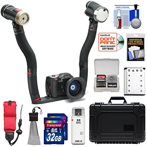 SeaLife DC1400 HD Underwater Digital Camera Sea Dragon Maxx Duo Set with Flash &amp; Light + (2) 32GB Cards + Battery &amp; Charger + Case + Float Strap + Kit