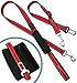 Dog Seat Belt - Premium Adjustable Reflective Pet Leashes - Pocket with Zipper for Waste Bags - Leash with Gel-Like Padded Handle - Safety Dog Seatbelt Harness for Car/Vehicles (Red)