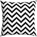 JinStyles Accent Decorative Throw Pillow Cover, Square, Chevron, Black, 18 x 18, 1 Cover