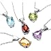 Sterling Silver Peridot, Garnet, Amethyst, Blue Topaz & Citrine Pendant Set, 18"