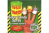 TOXIC WASTE Sour Candy Spray with Finger Puppet, Assorted, 0.24-Ounce Tubes (Pack of 12)