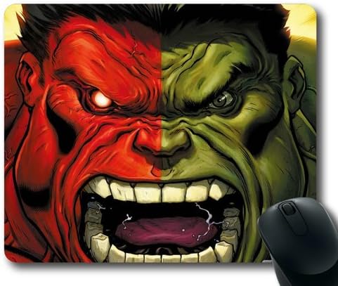 Customizablestyle Red Hulk VS Green Hulk Mousepad, Customized Rectangle DIY Mouse Pad