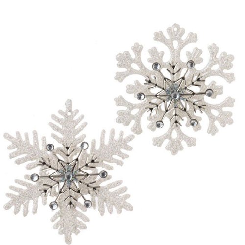 RAZ Imports – White and Silver Snowflake Ornaments RAZ Imports – White and Silver Snowflake Ornaments