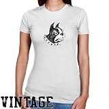 NCAA Wofford Terriers Ladies White Distressed Logo Vintage Slim Fit T-shirt