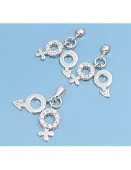 Sterling Silver Sets With Cubic Zirconia