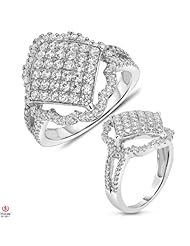 Adorable1 1/4CTTW Diamond Cluster Fashion Ring 14K White Gold