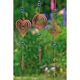 Dekohänger Windspiel Rost blau 63cm Raute