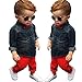 Efaster® 1Set Kids Toddler Boys Handsome Denim T-shirt+Trousers Pants Clothes Outfits