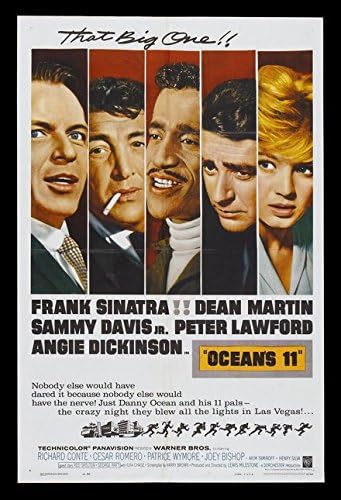 STUDIO K - ART PRINT (8.5" x 11") - Artist's Lovely Vintage Movie Poster "Oceans 11" Featuring Frank Sinatra, Dean Martin, Sammy Davis Jr., Peter Lawford And Angie Dickenson - Reprinted [Vintage Movie Piece] - The Gorgeous Art Comes From A Collection Of Classic Vintage/Retro/Antique Art And Is Reprinted On Quality Paper - This Print Comes Ready To Be Framed (mat and frame are not included) - This Is A Great Print To Add A Personal Touch To Your Home Or Office Decor And Looks Amazing When Framed And Displayed Either Separately Or As Part Of A Series - Makes A Wonderful Gift