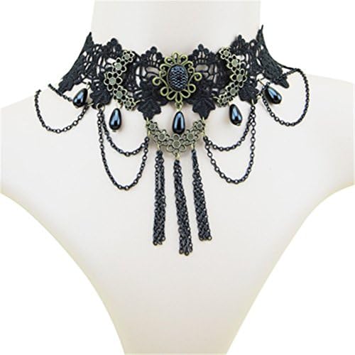 Vintage Classic Gothic Lace Flower Choker Necklace - LN056
