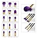 Terrece TZ 15pcs Professional Makeup Brushes with Makeup Brush Bag, including a Washing Brush Silica Glove Scrubber for Cleaning Makeup Brushes
