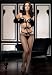 Peek-a-boo elastic band bodystocking with industrial net legs