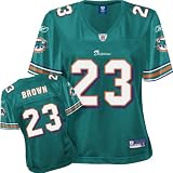 Ronnie Brown Aqua Reebok Premier Miami Dolphins Women's Jersey - X-Large
