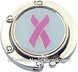 Pink Ribbon Foldable Purse Hanger Handbag Table Hook