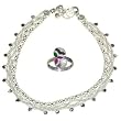 Silver Anklet Bracelet With Toe Ring Pair 50 gms.10 inches (anklts512)