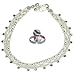 Jewelry Set Pair of Silver Anklet and Toe Ring Indian Foot Jewelry 50 gms.10 inches (anklts512)