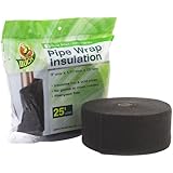 Duck Brand 1285244 Pipe Wrap Insulation for Hot or Cold Pipes, 3-Inch Wide x 1/11-Inch Thick x 25-Feet