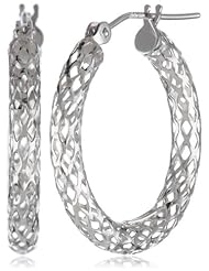 Duragold 14k White Gold Pierced Tube Hoop Earrings