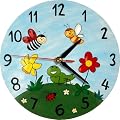 Mila Childrens Wall Clock, Springtime, Hand Painted, Diameter 22 cm