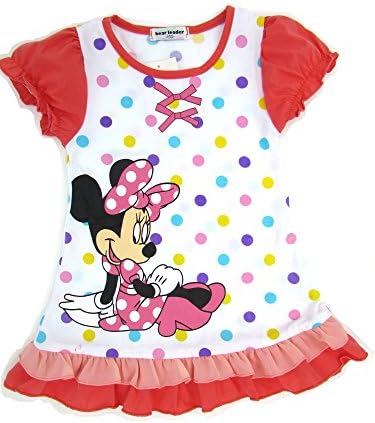 Girls Minnie Ruffle Pajamas Dress Nightgown for Ages 3-5T (3T (100))