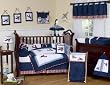 Red, White and Blue Vintage Aviator Airplane Baby Bedding - 9pc Crib Set