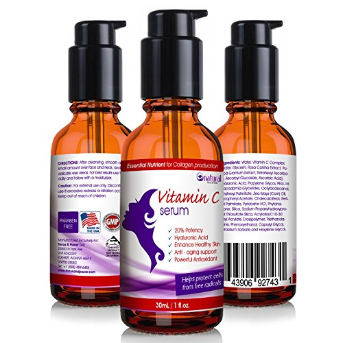 Best Vitamin C Serum 20 for Face with Hyaluronic Acid-Natural Best Facial Moisturizer for Women & Man-Anti Aging Eye treatment complex for Day & Night Support-Type 1 Collagen Mineral Production for Healthy Skin-Essential Skin Care product for Your Be