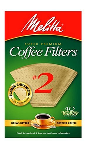 Melitta Cone Coffee Filters, Natural Brown, No. 2, 40-Count Boxes (Pack of 12)