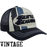 NFL Reebok Seattle Seahawks Natural-Steel Blue Broiler Adjustable Trucker Hat