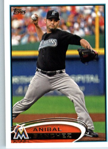 2012 Topps Baseball Card # 157 Anibal Sanchez - Miami Marlins - ENCASED Trading Card