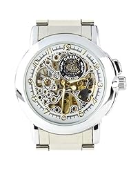 ORKINA MG015-S Mechanical Skeleton Stainless Steel Wrist Men Lady Quartz Watch