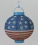 Patriotic Stars & Stripes Light-Up Paper Lantern Battery Operated (Pack of 10)