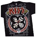KISS 'Rock & Roll Over Big Kiss Logo' distressed black t-shirt