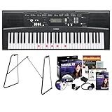 Yamaha EZ220 61-Key Portable Keyboard Bundle with Yamaha L3C Attachable Keyboard Stand and Survival Kit)