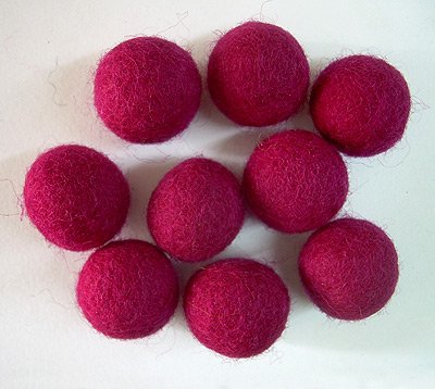 Felted Wool Beads- Pack of Nine 3/4 Inch Diameter 