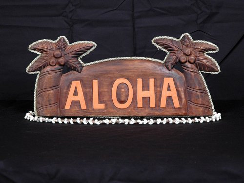 WELCOME SIGN ALOHA W/ PALM TREES & ROPE - NAUTICA