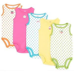 Carter's 5 Pack Girls Wiggle In Bodysuits