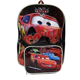 Disney Cars Backpack with Lunch Bag - Black