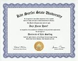 Kite Surfer Kite Surfing Kite Surf Degree Custom Gag Diploma Doctorate Certificate Funny Customized Joke Gift  Novelty Item