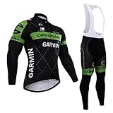 Outcycling Thermal Men's Long Sleeves Cycling Jacket and Winter Padded Bib Pants Leggings Tights Set