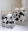Unique Elegant Vase Fillers 80 Pieces Pack Jumbo Pearl Beads Black and White with Sparkling Black  Clear Diamonds and Gems Accents ...... the Transparent Water Gels That Are Floating the Pearl Beads Are Sold Separately.
