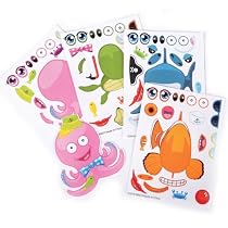 ~ 12 ~ Make-a-Sea Ocean Animal Fish Sticker Sheets ~ New
