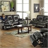 IMAGE OF Cortez Bonded Leather Dual Reclining Sofa and Loveseat Set in Brown