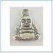 Jewelry Making: 1x Tibetan Silver Pendant, Buddha, 16.5mmx20mm, hole: 3mm
