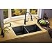 Elkay Quartz Classic ELGU250RBK0 Black Offset Double Bowl Undermount Sink