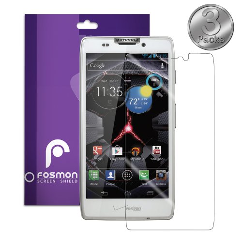 Fosmon Crystal Clear Screen Protector Shield for Motorola DROID RAZR HD XT926 - 3 Pack