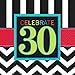 Must-Have Chevron and Stripes 30th Birthday Party Beverage Napkins Tableware, Pack of 16, Multi , 5