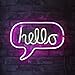 Isaac Jacobs 17â€ x 12â€ inch LED Neon â€˜White & Pink â€œhelloâ€ Word Bubbleâ€™ Wall Sign for Cool Light, Wall Art, Bedroom Decorations, Home Accessories, Party, and Holiday DÃ©cor: Powered by USB Wire (HELLO)