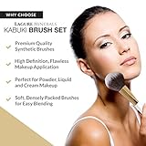 Premium Synthetic Kabuki Makeup Brush Set - The Perfect Cosmetic Brushes for Your Eyeshadow, Contour Kit, Blush, Foundation, Concealer Face Powder and Eyeliner