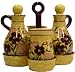 Kitchen & Housewares : Tuscany Garden Kitchen Table Set 5 pc CRUET SET Oil & Vinegar Set